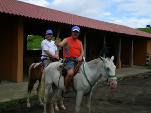Two horseback riders in Costa Rica