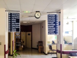 Signage in a Caja hospital in Costa Rica