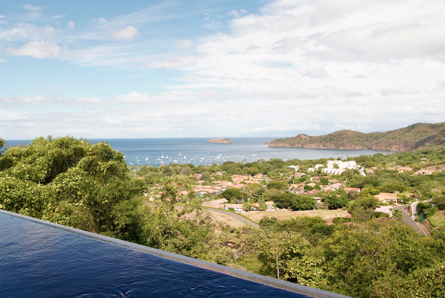 Viewing Playa Hermosa from an infiniti edge pool in Costa Rica
