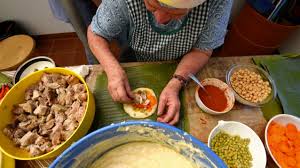 Woman making tamales In Costa Rica